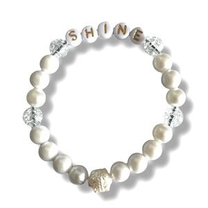 3 FOR $20 HANDCRAFTED Faux Pearl “Shine” Baroque Pearl & Cracked Beaded Bracelet